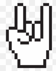 Rock Horn Hand Cursor Wall Sticker - Pixel Pointer png