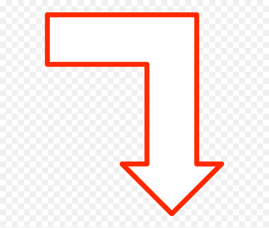 L Shape Arrow Pointing Down - Right Down Arrow Shape Clipart Arrows Pointing Right Then Down Png,Down Arrow Png