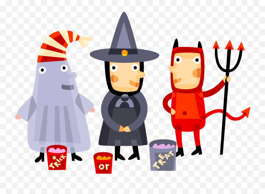 Halloween Trick Or Treat Clip Art Arts - Animated Trick Or Treaters Png,Trunk Or Treat Png