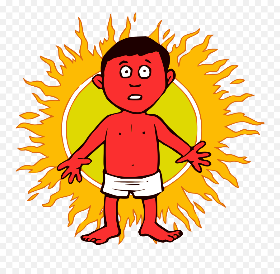 Children Playing In The Sun Clip Black A 192204 - Png Sunburn Clipart,Red Sun Png