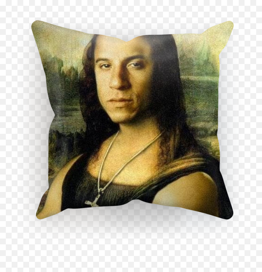 Vin Diesel As The Mona Lisa Sublimation Cushion Cover - Vin Diesel Mona Lisa Png,Vin Diesel Png