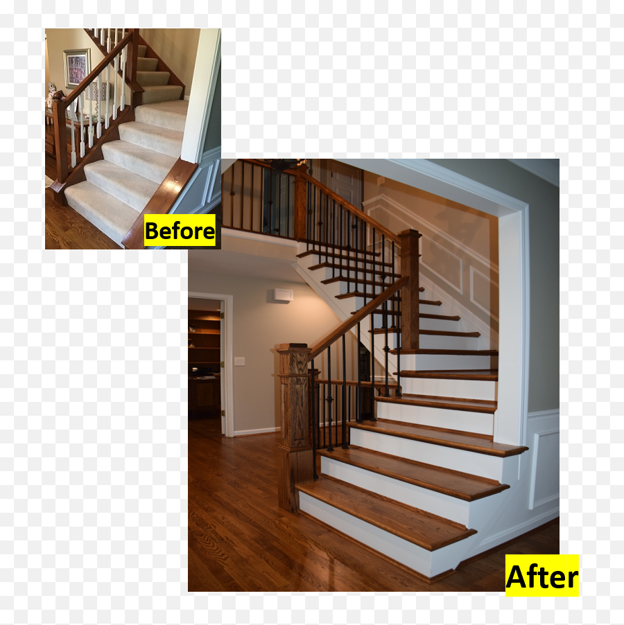 Beforeafter Stairwayjpg - David Costa Handrail Png,Stairway Png