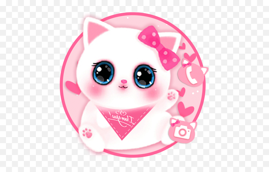 Updated Adorable Pink Cat Themes Hd Wallpapers 3d Icons Png Hello Kitty Icon Apk