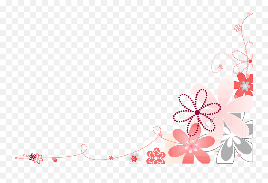 Pink Flower Background Png Image - Pink And Gray Floral Border,Flower Background Png