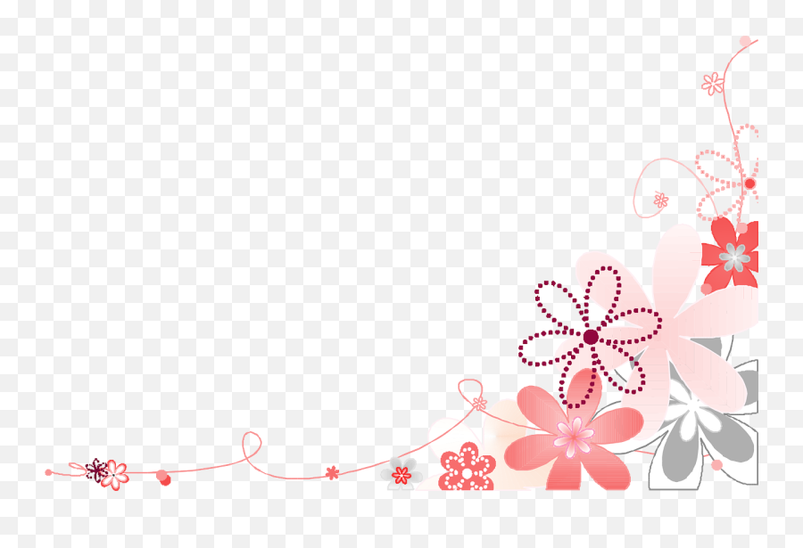 Pink Flower Background Png Image Pink And Gray Floral Border Flower Background Png Free Transparent Png Images Pngaaa Com