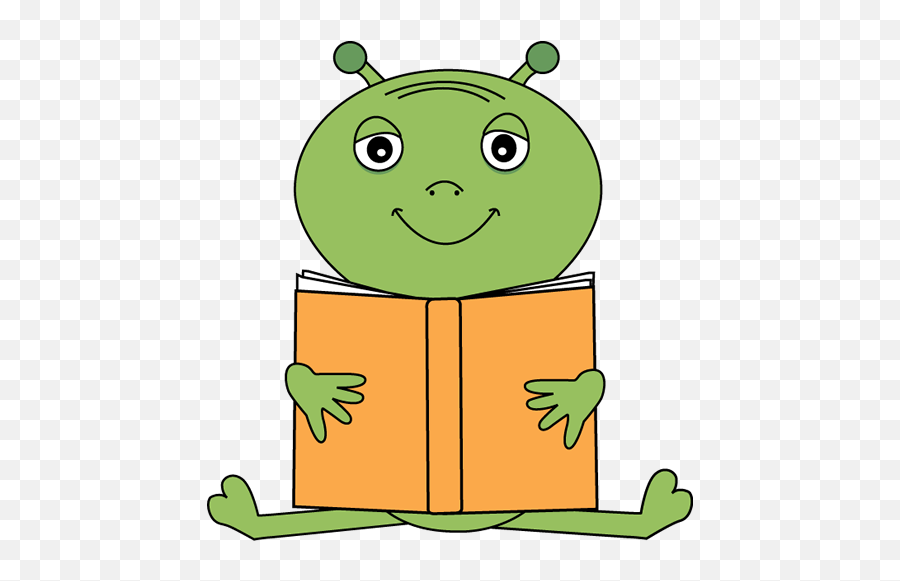 Alien Reading A Book Clip Art - Alien Reading A Book Image Alien Reading A Book Clipart Png,Alien Computer Icon