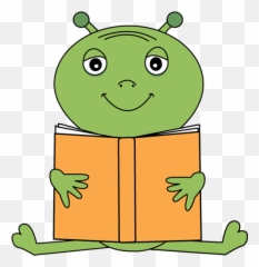 Alien Reading Book Clip Art - Image Clipart png
