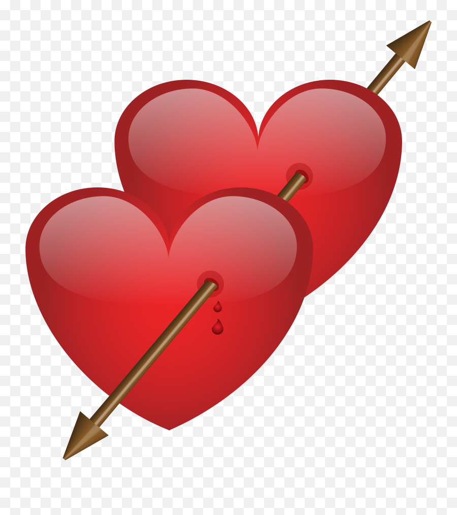 Heart Png Free Images Download - Two Hearts With Arrow,Heart Image Png