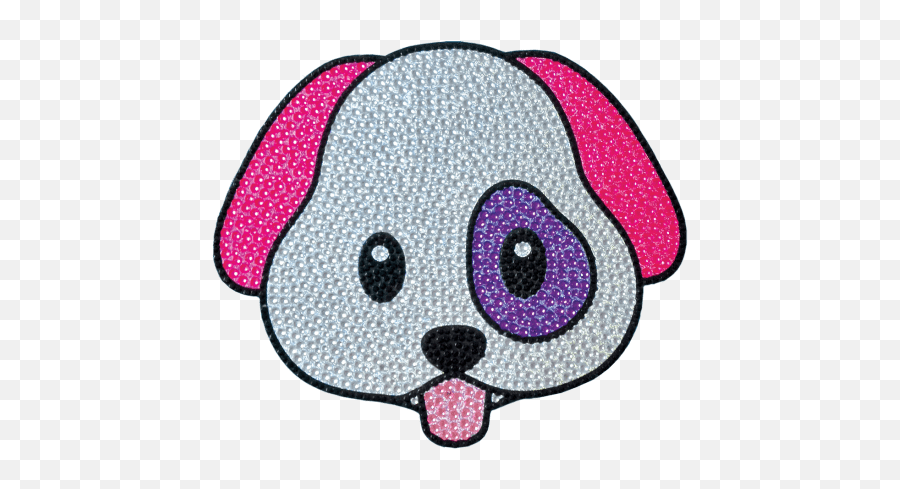 Download Picture Of Emoji Dog Rhinestone Decals - Iscream Decal Png,Crazy Face Png