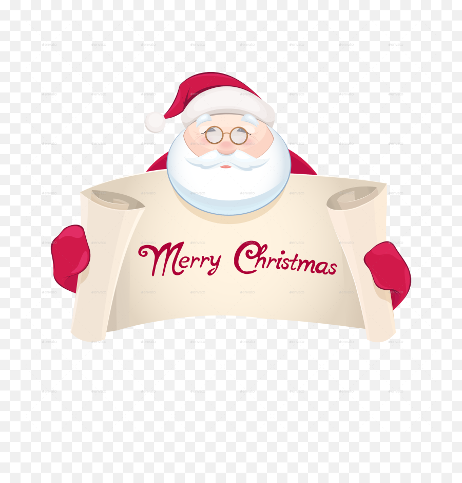Santa Claus With Greetings Banner - Santa Claus With Banner Png,Christmas Banner Png