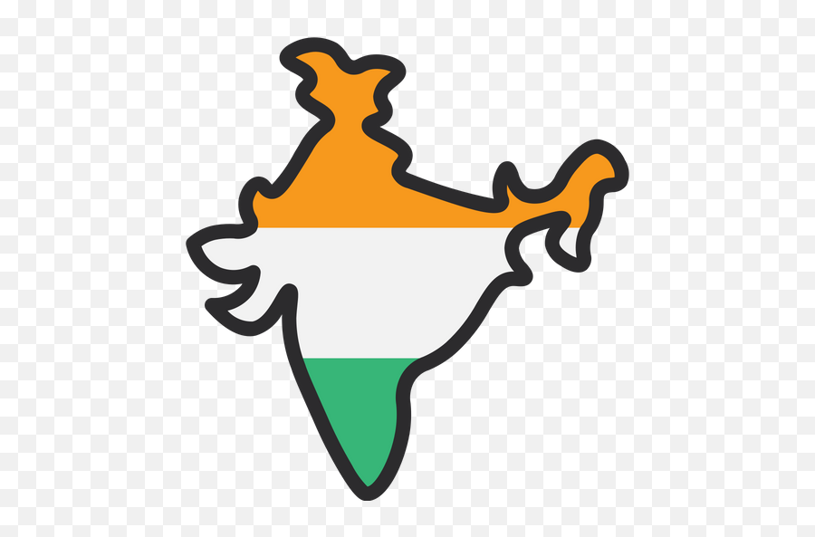 India Map Icon Of Colored Outline Style - India Map Icon Png,India Map Png