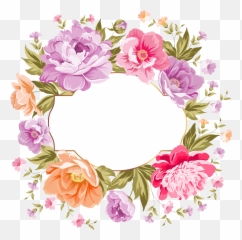 Wedding Flower Frame Png Clipart - Full Size Watercolor Flowers Frames Transparent Background