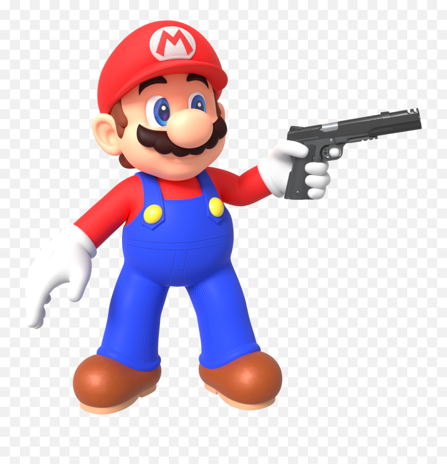 Mario With A Gun Lvbowling - Cartoon Characters With Guns Png,Holding Gun Transparent