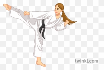 Karate Illustration - Twinkl Kick Png,Karate Png