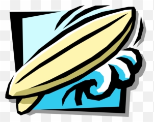 Surfboard Rides Wild Wave - Vector Image Language png