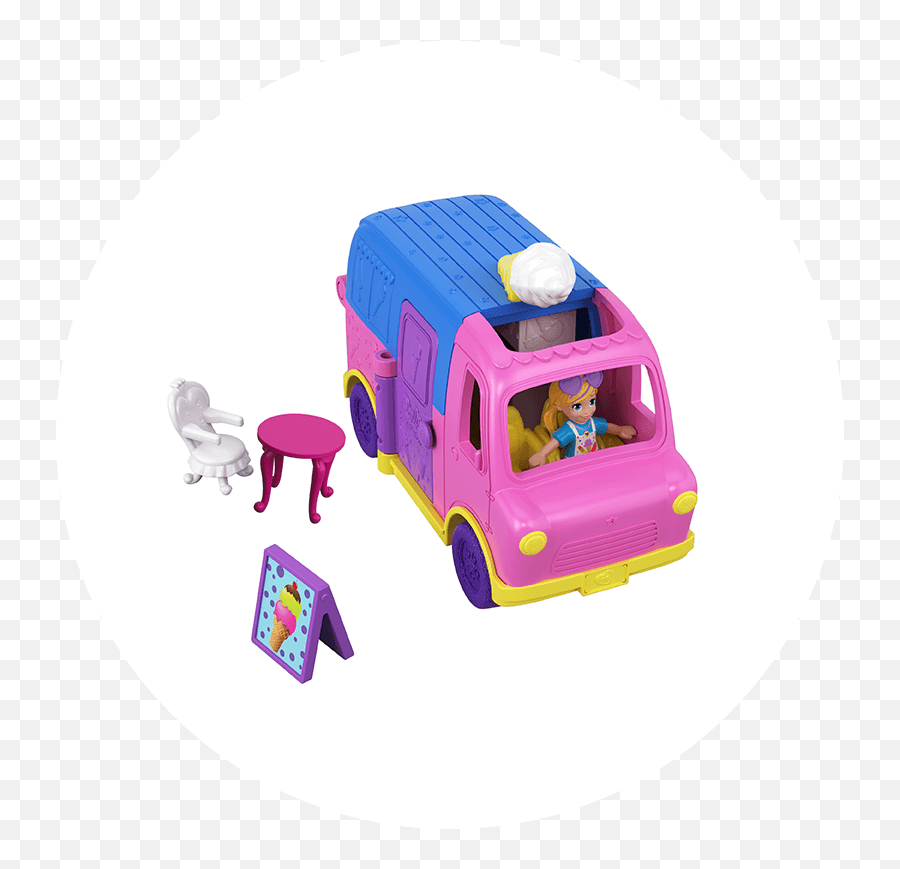 Polly Pocket Pollyville Ice Cream Truck - Polly Pocket Pollyville Vehicle Assorted Png,Ice Cream Truck Png