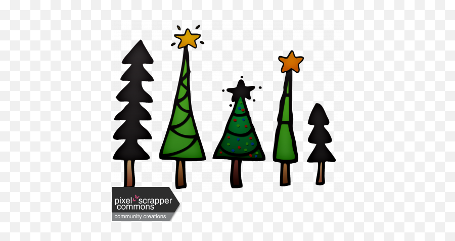 Christmas Tree Line Element Graphic By Melissa Riddle - Christmas Tree Line Clip Art Png,Tree Line Png