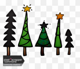 Christmas Tree Line Element Graphic By Melissa Riddle - Clip Art png