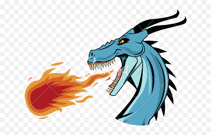 Dragon Throwing Fire Vector - Icons By Canva Dragon Fire Drawing Png,Fire Vector Png