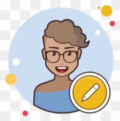 Writer Female Icon - Cartoon Full Size Png Download Seekpng Product Owner Male Icon,Male Female Icon Png