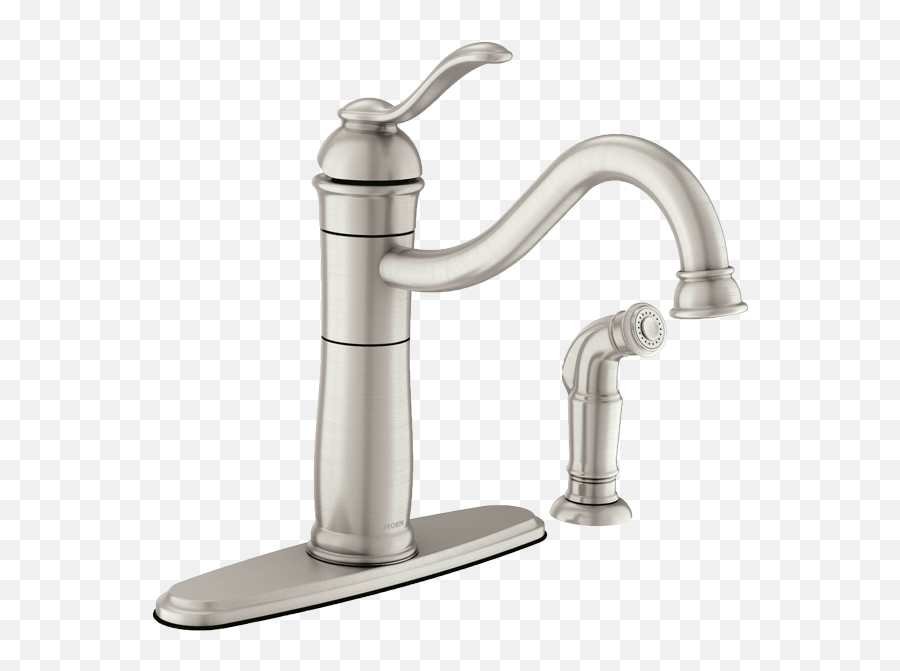 Moen Walden Single - Handle Standard Kitchen Faucet With Side Brushed Nickel Single Handle Kitchen Faucet With Separate Sprayer Png,Moen Icon