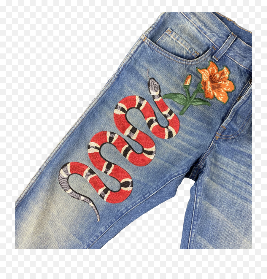 Marked Gucci Snake Jeans Png