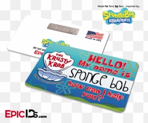 Spongebob Squarepants Inspired Krusty Krab U0027spongebobu0027 Employee Name Badge - Spongebob Krusty Krab Id Png,Mocking Spongebob Png