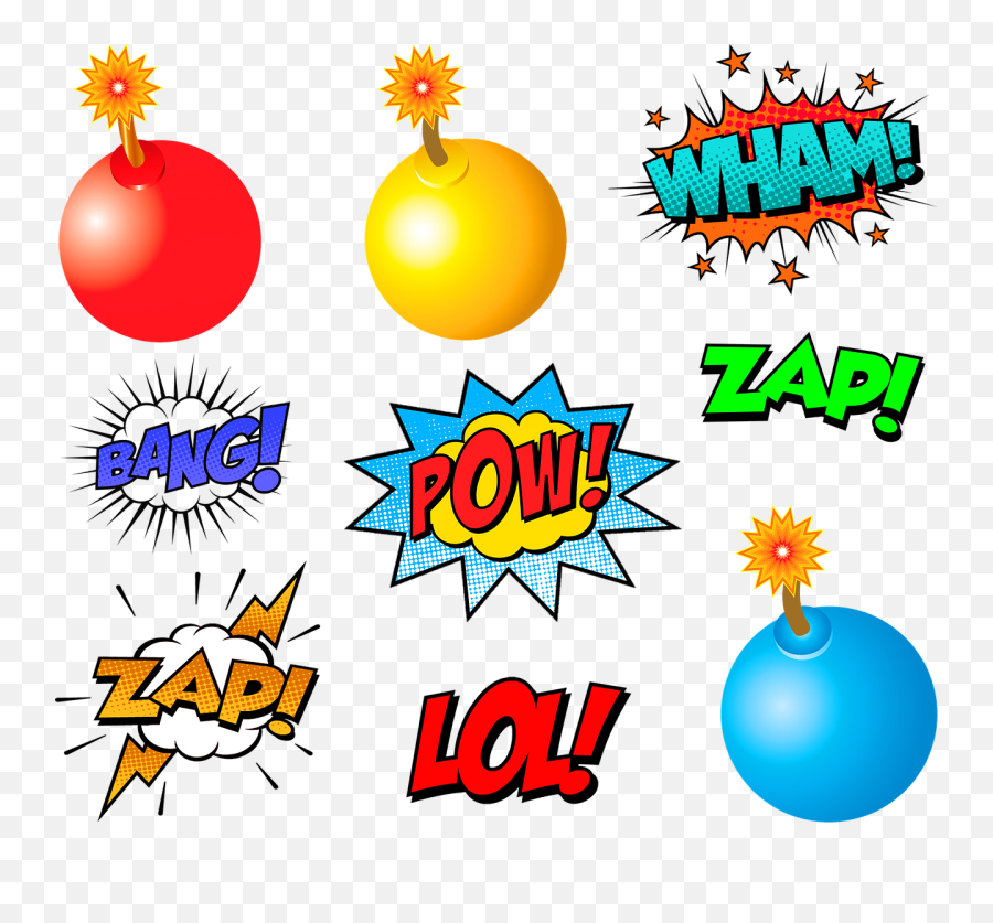 Superhero Words Pow Bam - Free Image On Pixabay Palavras Super Herois Png,Batman Png