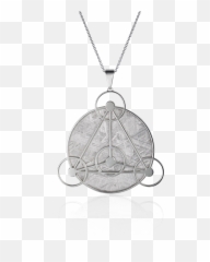 Meteorite Crop Circle Geometry Pendant In Silver - Locket Locket Png,Meteorite Png