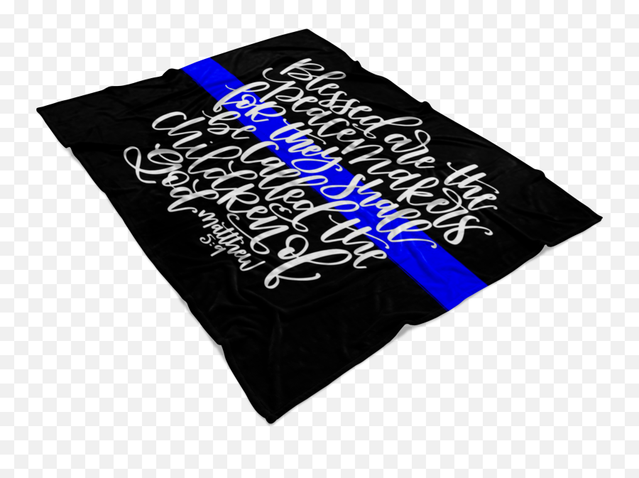 Blessed Are The Peacemakers Thin Blue Line Fleece Blanket - Graphic Design Png,Thin Blue Line Png