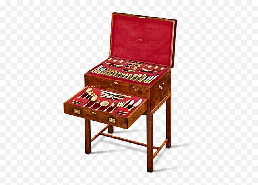 S English King Gilded Flatware Service - Drawer Png,King Chair Png