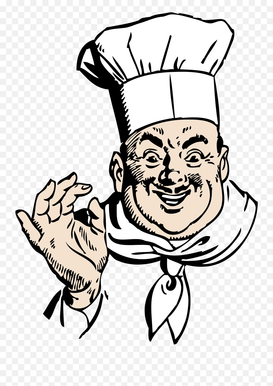 Italian Clipart Pleased - Chef Clipart Black And White Png,Italian Hand Png