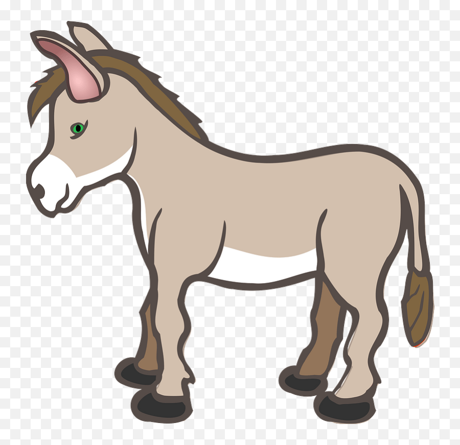 Clipart - Donkey Black And White Png,Donkey Transparent
