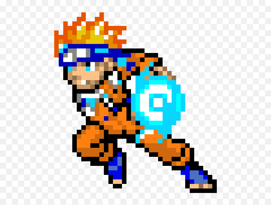 Naruto Using Rasengan Pixel Art Maker - Pixel Art Minecraft Naruto Png,Rasengan Png