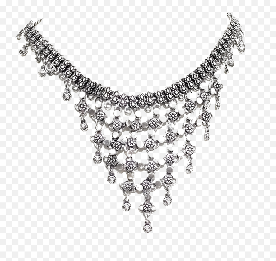 Download Necklace Chokers Oxidized Silver - Necklace Hd Png Oxidised Jewellery Images Hd Png,Necklace Png