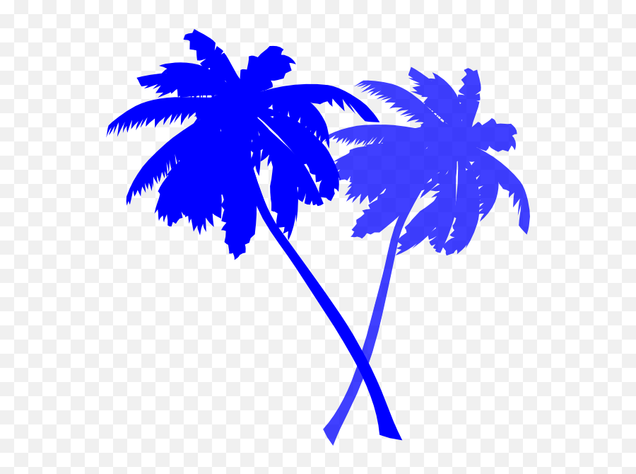 Palm Trees - Blue Palm Trees Background Transparent Png Vector Transparent Palm Tree Png,Palm Tree Transparent Background