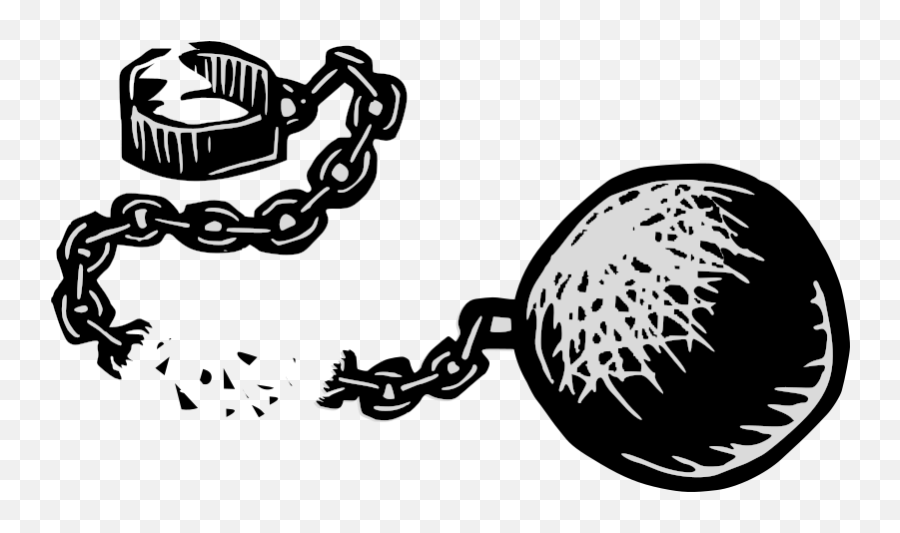 Openclipart - Clipping Culture Ball And Chain Clipart Black And White Png,Broken Chain Png