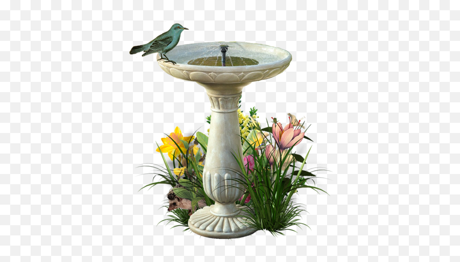 Fontän - Fågel Fountainbirddeco Fontän Fågel Fountain Fuente De Agua Para Pajaros Png,Fountain Grass Png