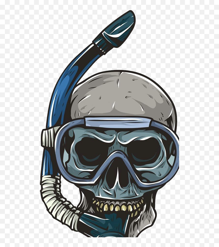 Download Underwater Skeleton Skull Mask - Scuba Diver Face Drawing Png,Skull Mask Png