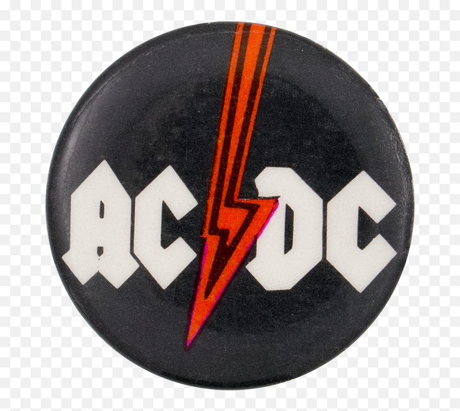 Acdc Red Lightening Bolt Busy Beaver Button Museum - Ac Dc Pin Png,Ac/dc Logo