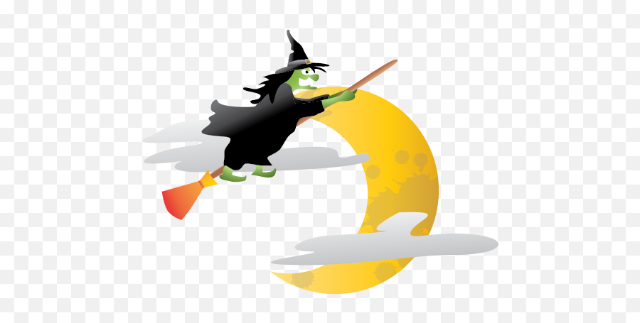 Halloween Moon Scary Witch Icon - Moon Png Cartoon Witch,Halloween Moon Png