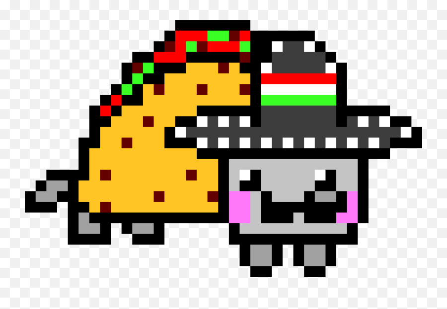 Nyan Cat Pixel Art Drawing - Tacos Png Download 82005400 Ide Shoten,Pixel Cat Icon