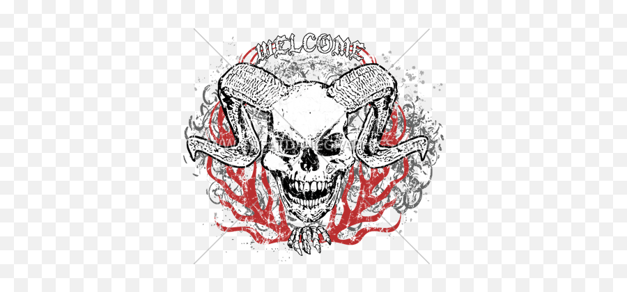 Welcome Demon Production Ready Artwork For T - Shirt Printing Skull Png,Demon Transparent Background