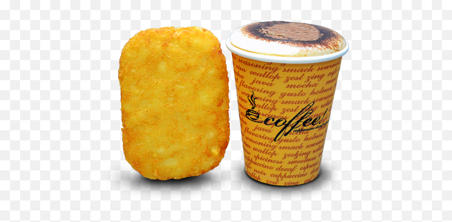 Download Hash Brown And Small Coffee Or Hot Chocolate - Full Bk Chicken Nuggets Png,Hot Chocolate Png