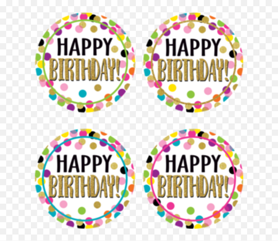 Teacher Created Resources Confetti Happy Birthday Badge - Birthday Bg For Teacher Png,Birthday Confetti Png