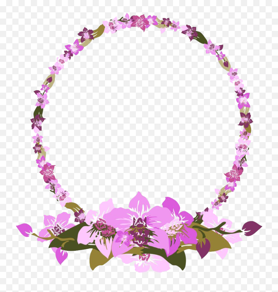 Round Lilac Wreath Png Download Image - Bingkai Daun Bunga Ungu Muda Png,Floral Wreath Png