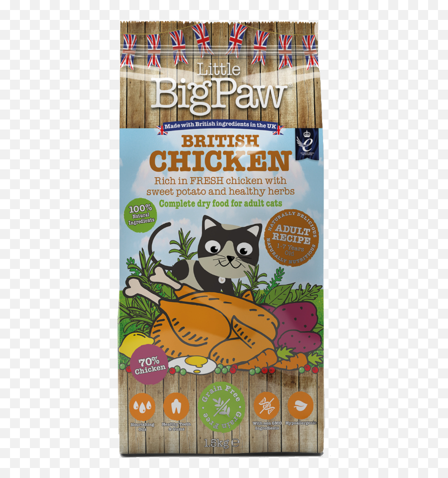 Little Big Paw Adult Cat British Chicken 15kg - Little Big Paw Cat Food Png,Cat Whiskers Png