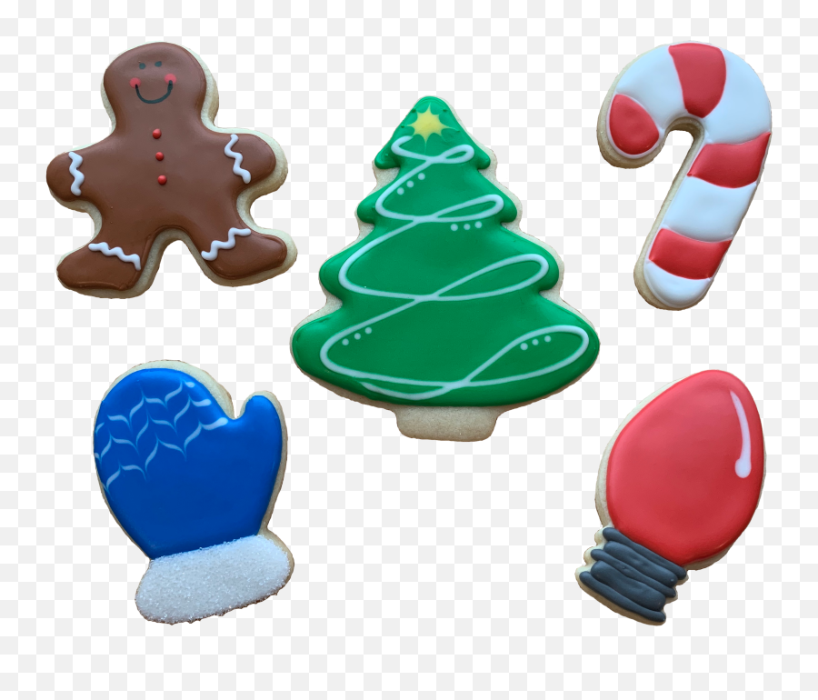 Holiday Sugar Cookie Assortment 1 Dozen Cookies By Bex - Gingerbread Png,Sugar Cookie Png