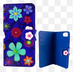 Flap Coverwallet Case For Iphone 6 Plus 7 - Iwallet Blue Flower Floral Design Png,Blue Flower Transparent