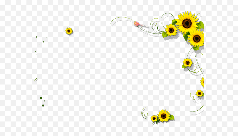 Sunflowers Clipart Border - Clipart Borders Transparent Background Png,Sunflower Clipart Png